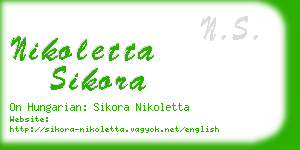 nikoletta sikora business card